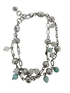 Brighton Mimosa Collection bracelet coastal chic silver tone and aqua